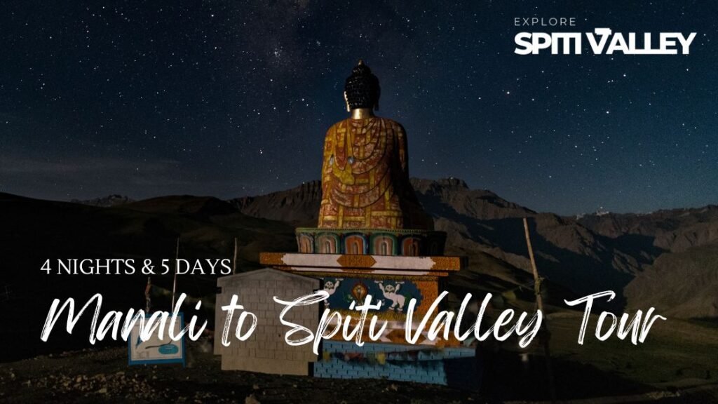 Stunning night shot of Buddha statue in Langza during Manali to Spiti Valley Tour